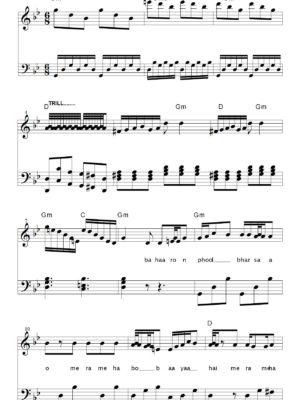 BAHRON PHOOL BARSAO PIANO SHEET MUSIC