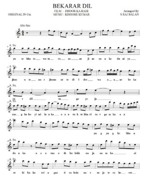 BEKARAR DIL alto sax sheet music