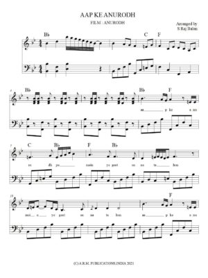 AAPKE ANURODH PIANO sheet music